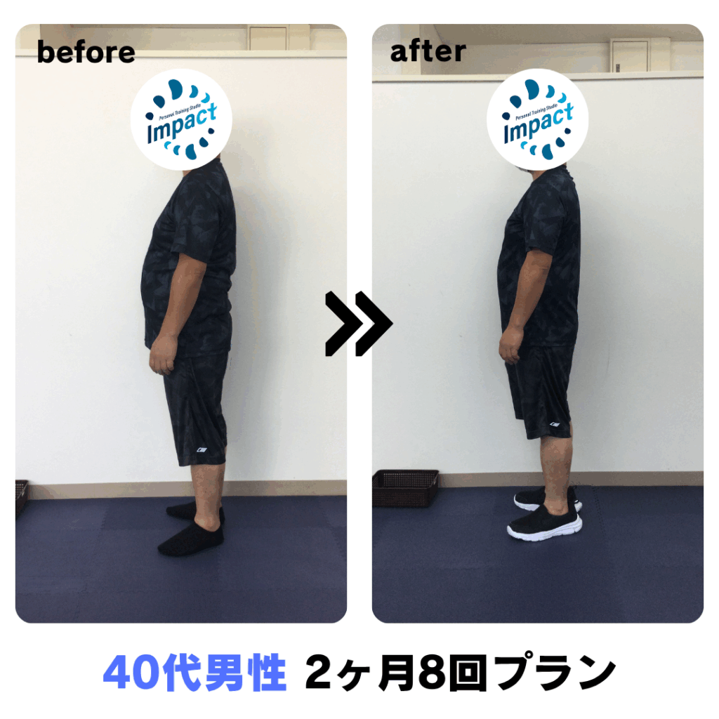 長野市パーソナルジムIMPACTビフォーアフター